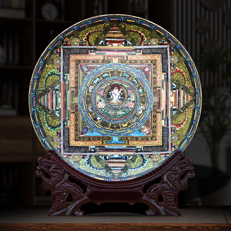 Tibetan Thangka porcelain plate