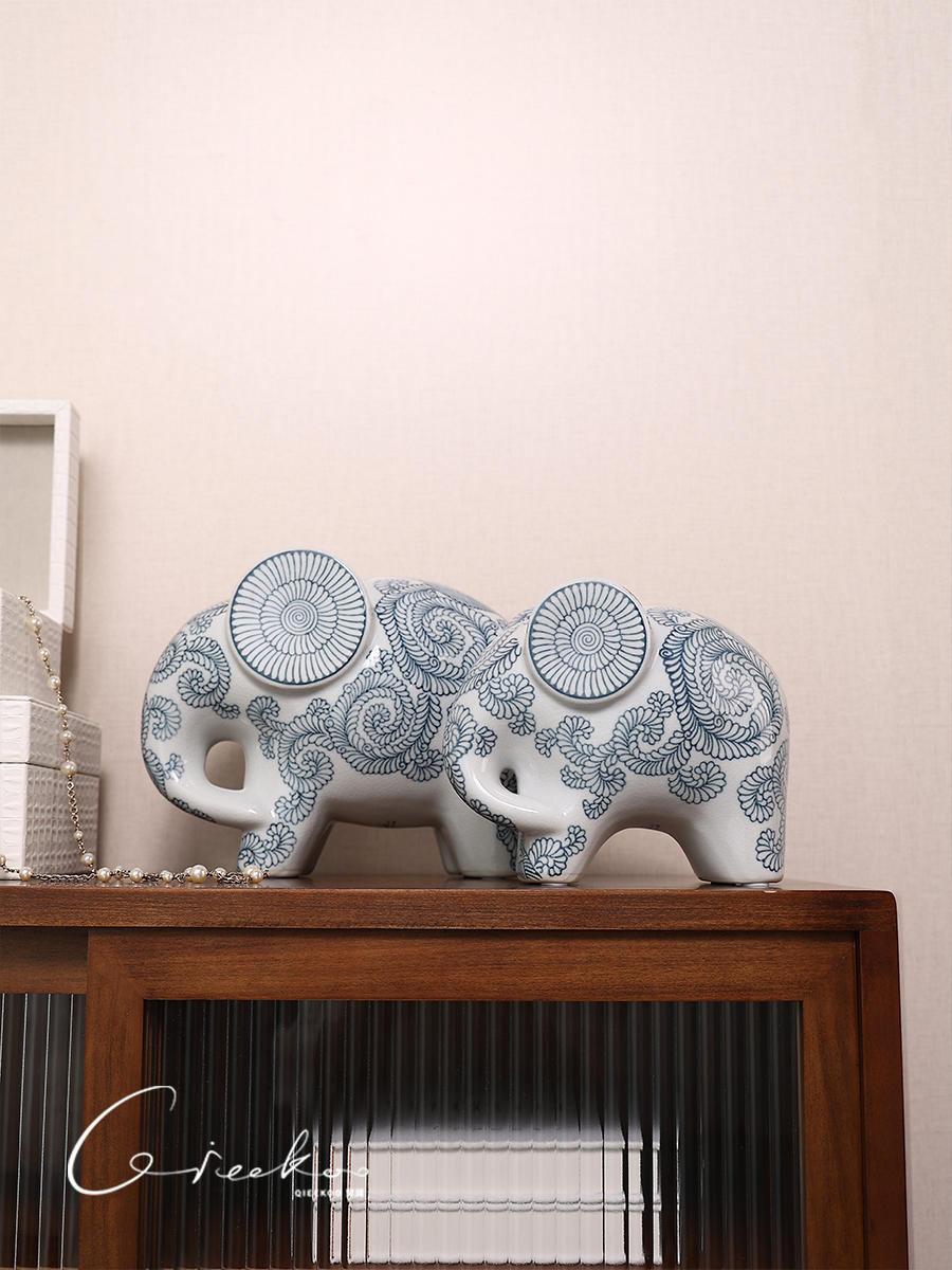 Blue and White porcelain Elephant