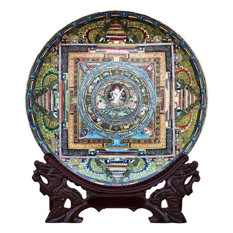 Tibetan Thangka porcelain plate