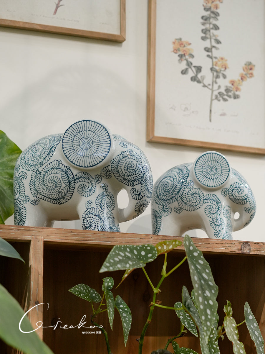 Blue and White porcelain Elephant