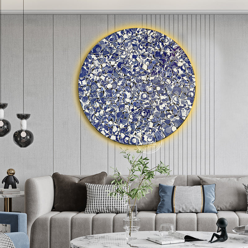 Blue and White porcelain plate decorative painting