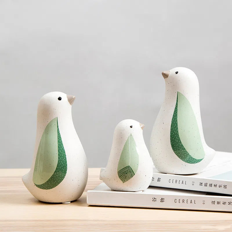 Porcelain Stylish Birdie Ornaments